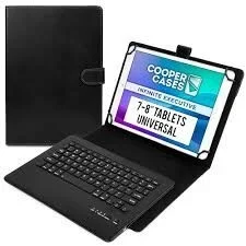 Universal 7" & 8" Tablet Book Case with Bluetooth Keyboard
