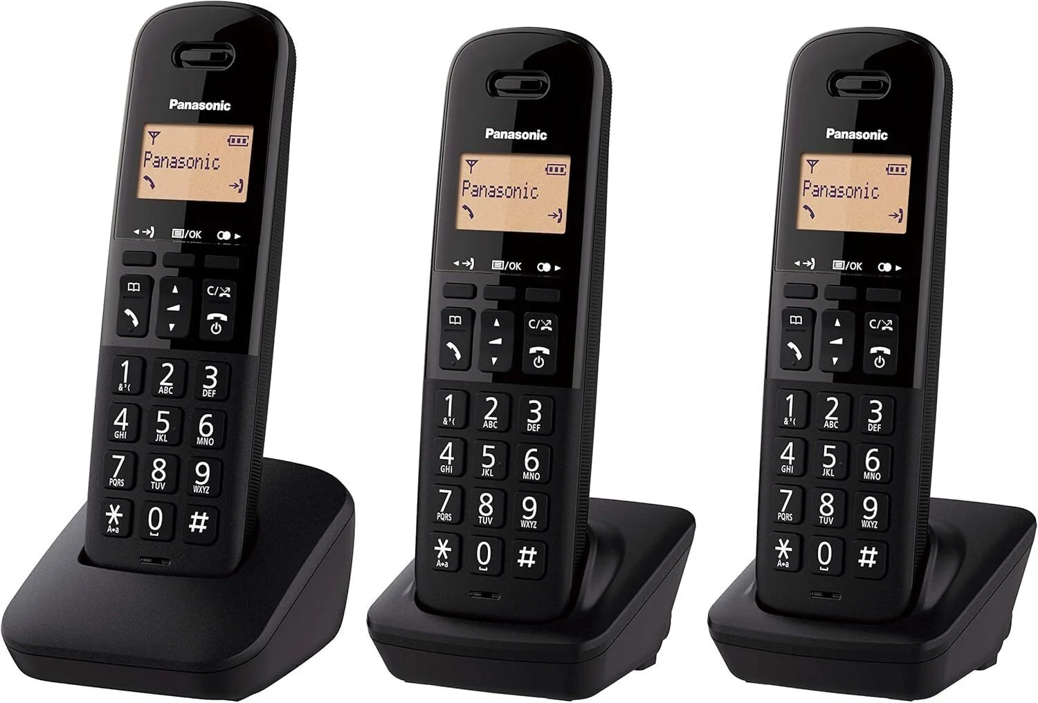 61jTDp2nAVL Panasonic 3-Handset Shock Resistant Cordless Phone Kit - Image 1