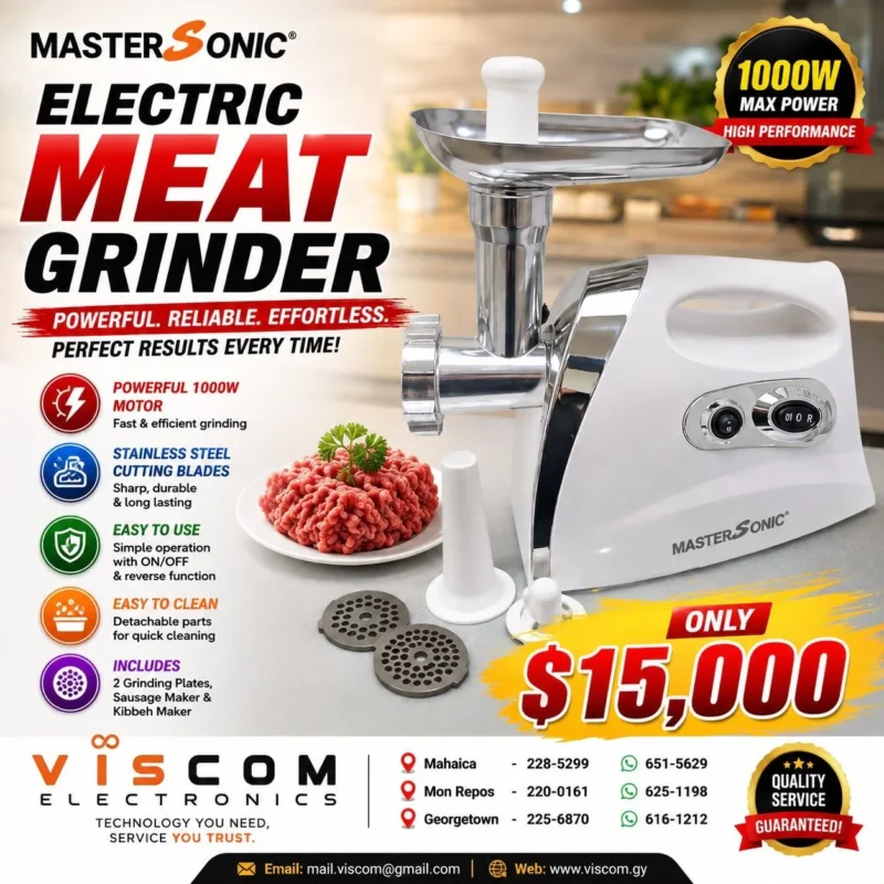 MasterSonic Electric Meat Grinder 1000W